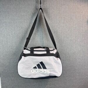 Adidas Duffel‎ Bag Gym Travel Sports Bag Lightweight Black Gray Logo